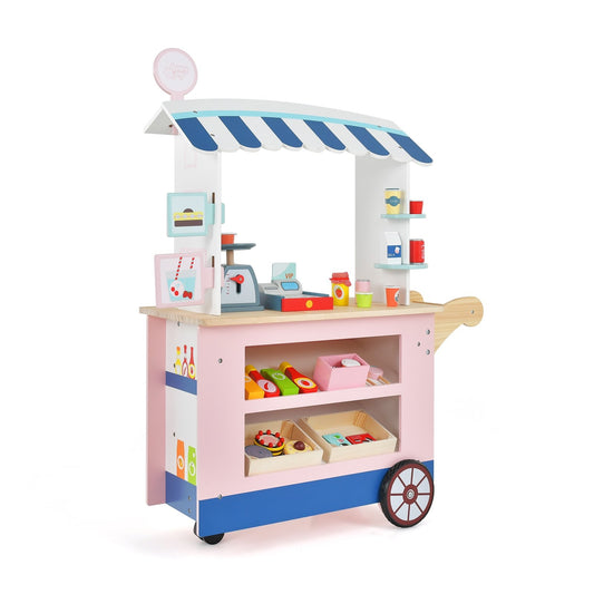 Toy Cart Play Set with POS Machine and Lovely Scale, Multicolor