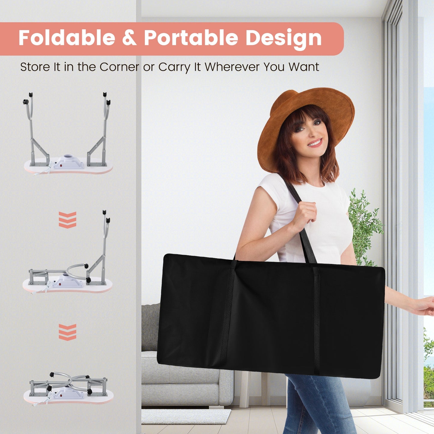 Manicure Nail Table with Bendable USB-plug LED Table Lamp, Pink Massage at Gallery Canada