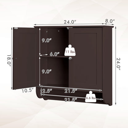 Wall Mounted Bathroom Medicine Cabinet With Towel Bar, Brown Wall Cabinets at Gallery Canada