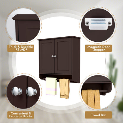 Wall Mounted Bathroom Medicine Cabinet With Towel Bar, Brown Wall Cabinets at Gallery Canada