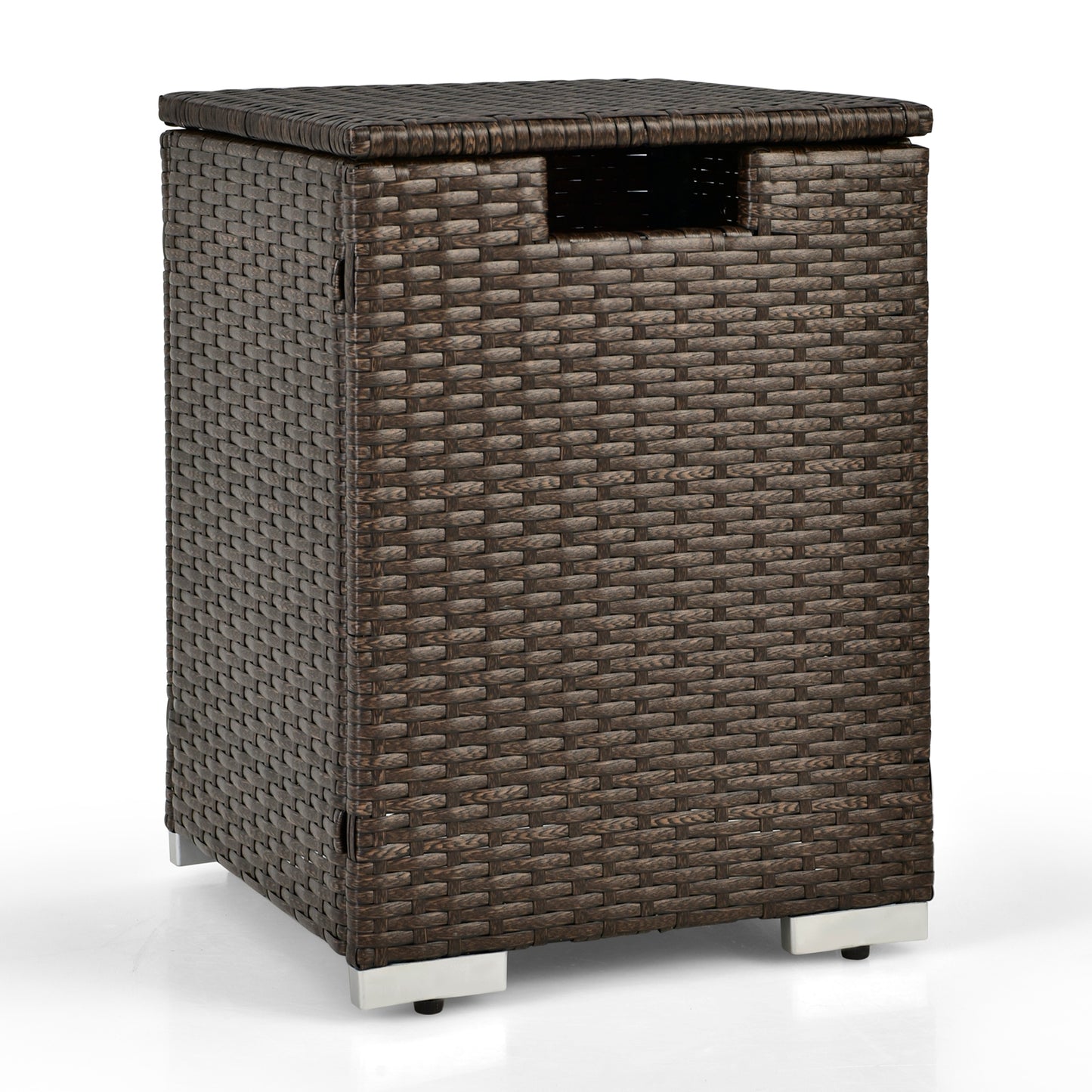 2-In-1 Patio Rattan Gas Propane Tank Cover, 20 lbs, Brown Fire Pits at Gallery Canada