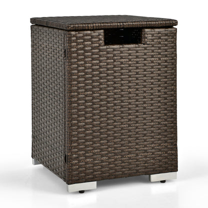 2-In-1 Patio Rattan Gas Propane Tank Cover, 20 lbs, Brown Fire Pits at Gallery Canada