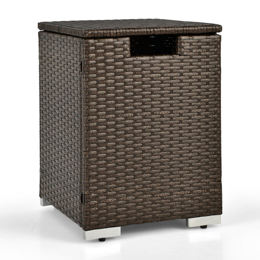 2-In-1 Patio Rattan Gas Propane Tank Cover, 20 lbs, Brown Fire Pits Brown at Gallery Canada