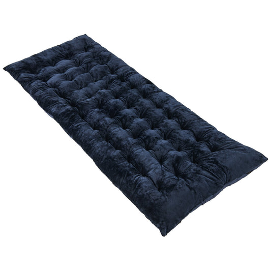 75 x 27.5 Inch Camping Cot Pads with Soft and Breathable Crystal Velvet, Navy - Gallery Canada