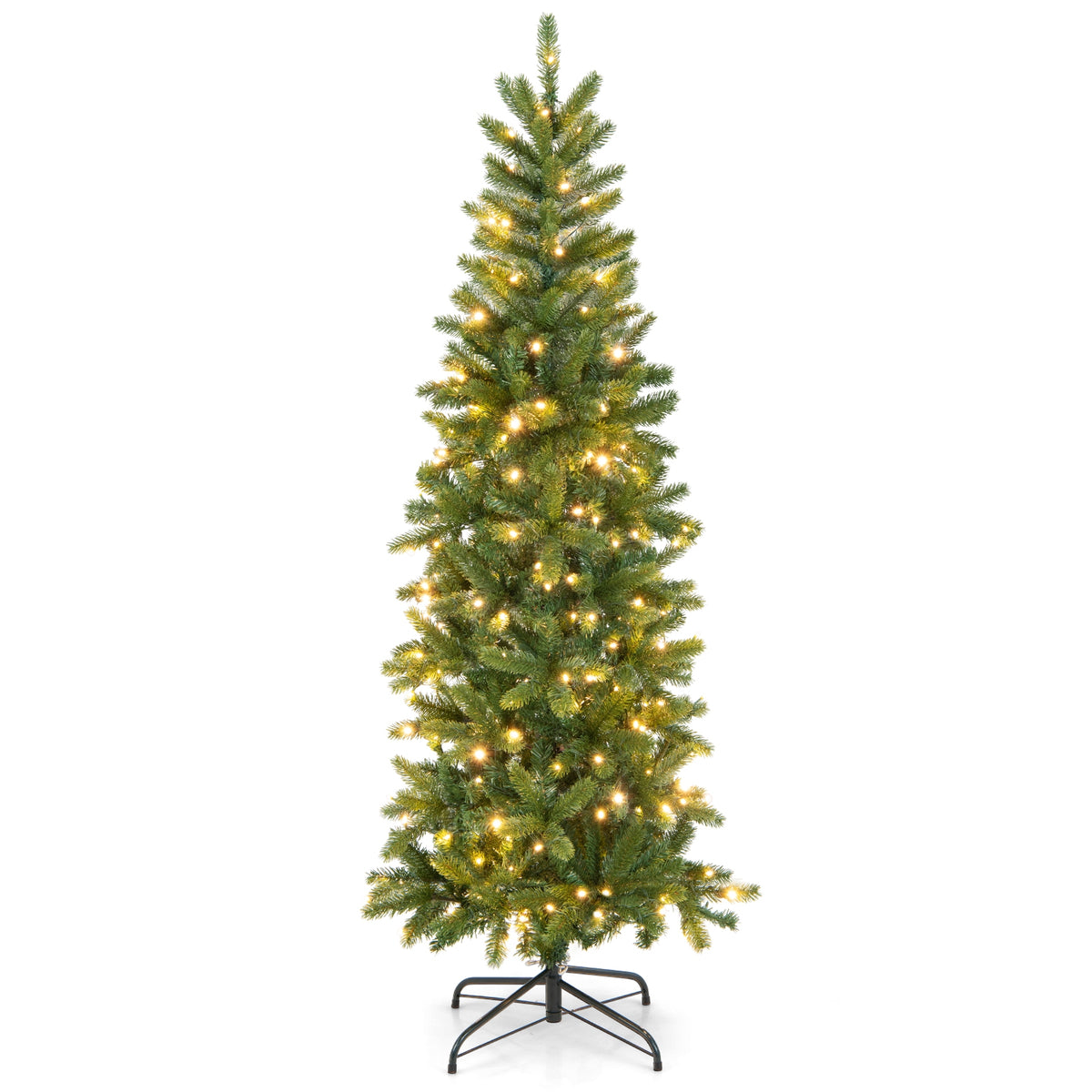 Pencil Christmas Tree, 180 LED Lights, Warm White Multi-Color, Green Christmas Tree at Gallery Canada