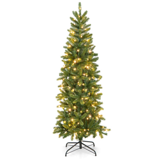 Pencil Christmas Tree, 180 LED Lights, Warm White Multi-Color, Green Christmas Tree Green at Gallery Canada