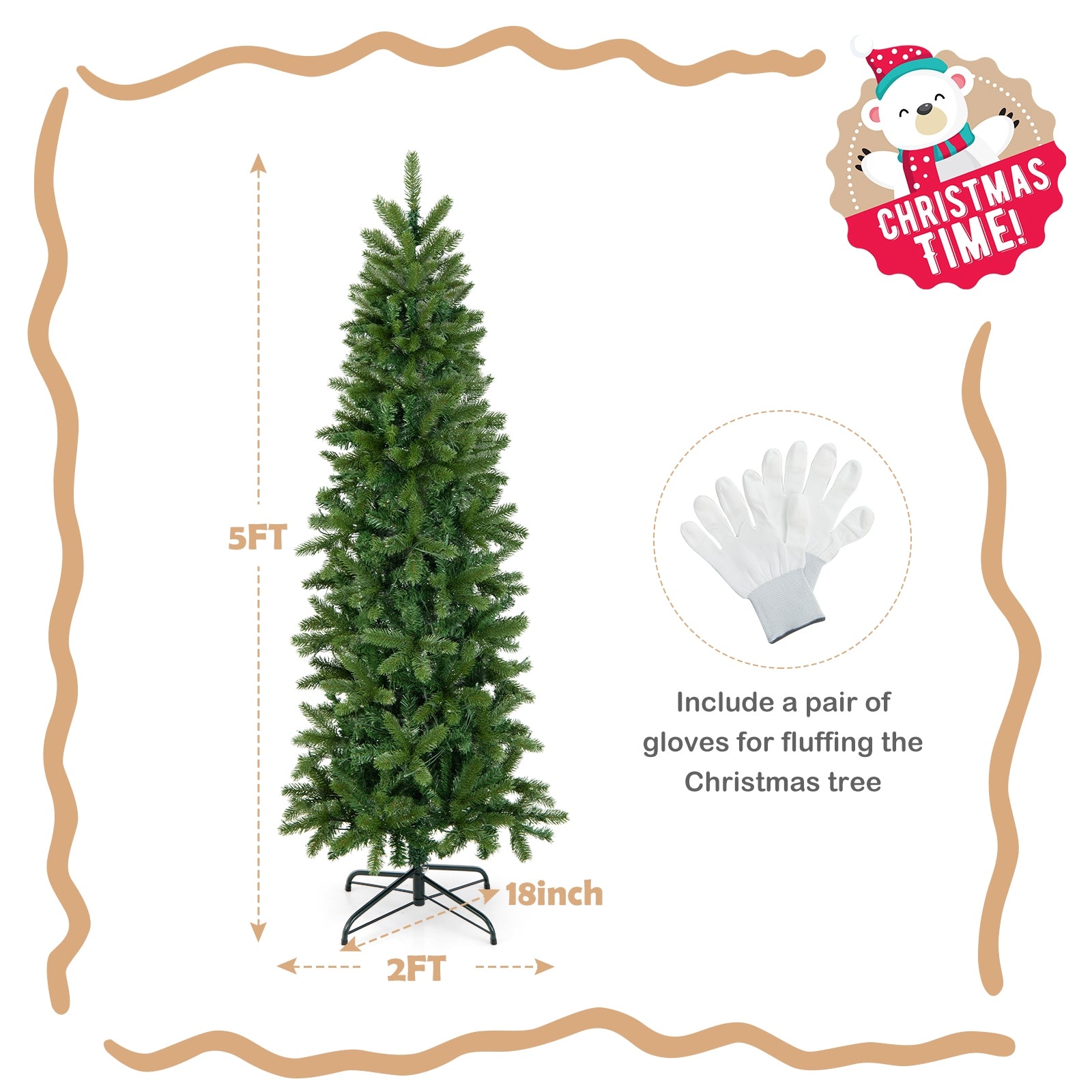Pencil Christmas Tree, 180 LED Lights, Warm White Multi-Color, Green Christmas Tree at Gallery Canada