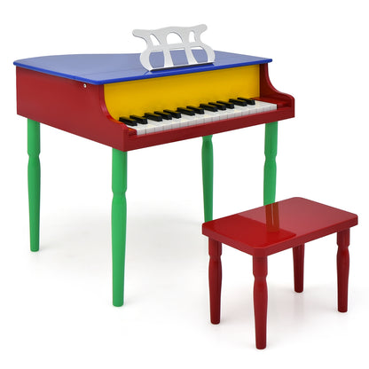 30-Key Wood Toy Kids Grand Piano with Bench and Music Rack, Multicolor Pianos & Keyboards at Gallery Canada