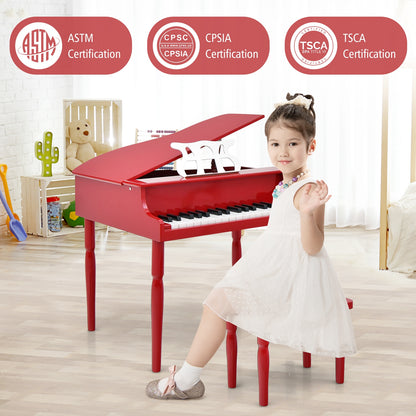 30-Key Wood Toy Kids Grand Piano with Bench and Music Rack, Red Pianos & Keyboards at Gallery Canada
