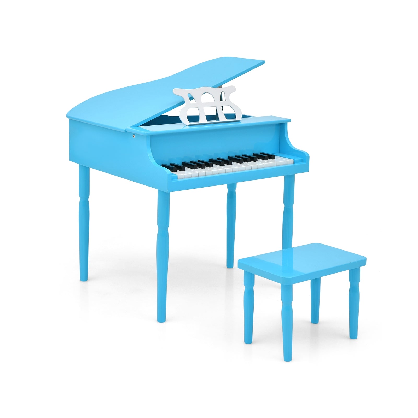 30-Key Wood Toy Kids Grand Piano with Bench and Music Rack, Blue Pianos & Keyboards at Gallery Canada