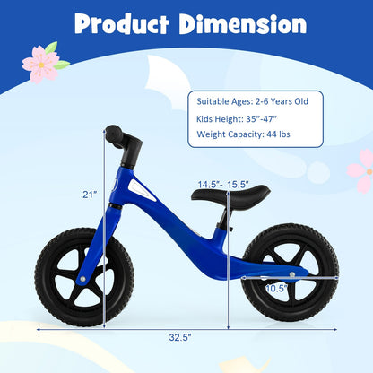 Kids Balance Bike with Rotatable Handlebar and Adjustable Seat Height, Blue at Gallery Canada
