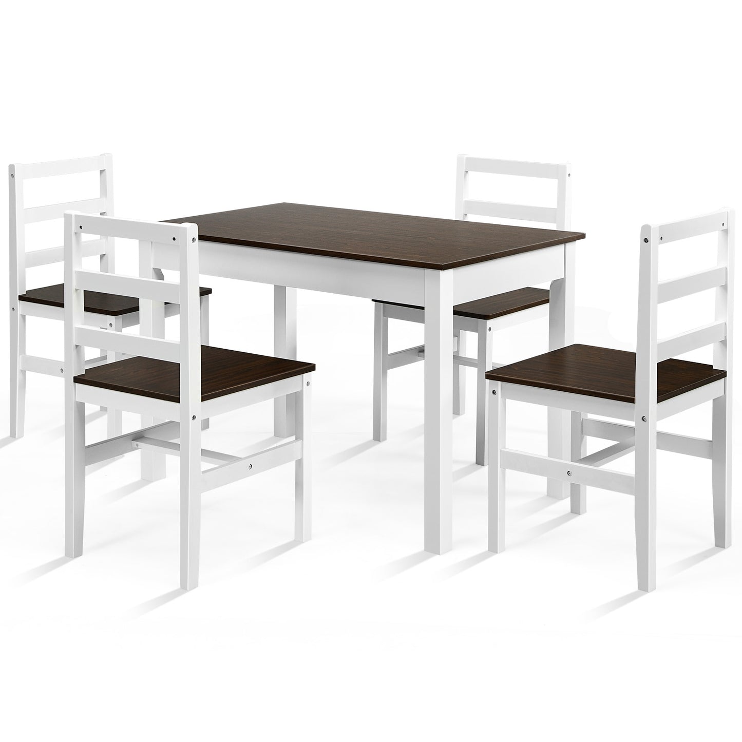 5 Piece Solid Wood Dining Set, Walnut Dining Room Sets at Gallery Canada