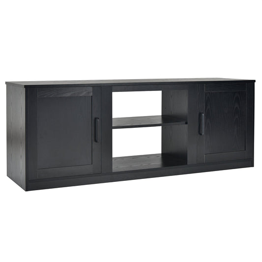 58 Inch TV Stand with 1500W Faux Fireplace for TVs up to 65 Inch, Black - Gallery Canada