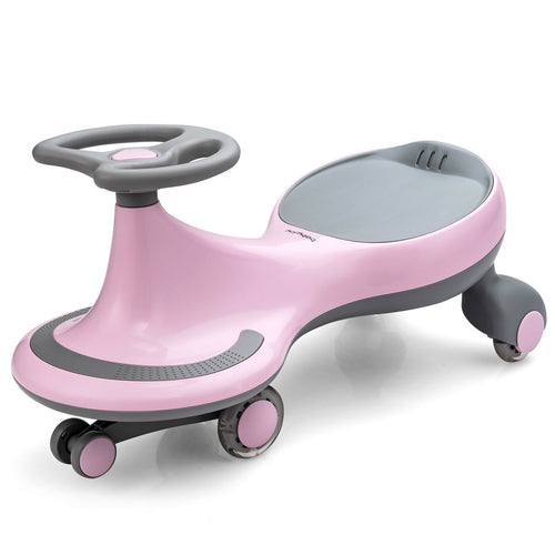 Wiggle Car Ride-On Toy With Flashing Wheels, Pink