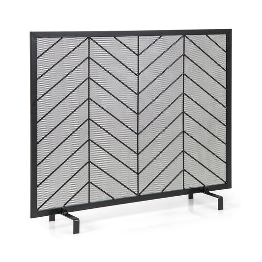 38 x 31 Inch Single Panel Fireplace Screen, Black at Gallery Canada