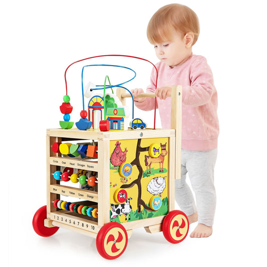6-In-1 Developmental Learning Educational Toy with Bead Maze, Multicolor