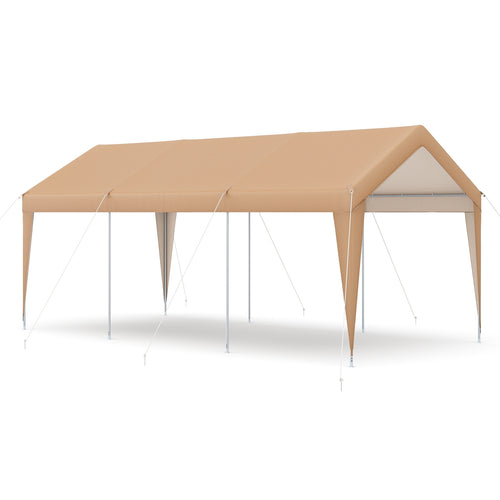 10x20 Feet Heavy Duty All-Weather Carport, No Sidewall, Yellow