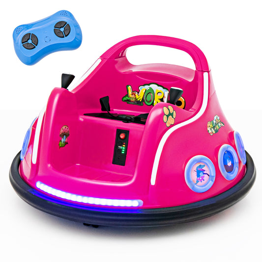 12V Electric Ride On Car, Remote Control, Flashing LED Lights, Pink Powered Ride On Toys Pink at Gallery Canada