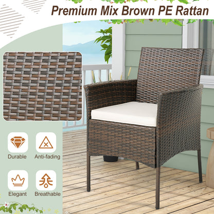 Patio PE Wicker Dining Chairs, Set of 4, Brown Patio Dining Chairs at Gallery Canada