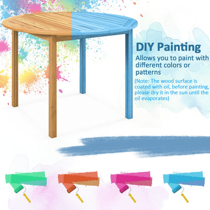 4-Person Large Round Outdoor Dining Table, Natural Patio Dining Tables at Gallery Canada