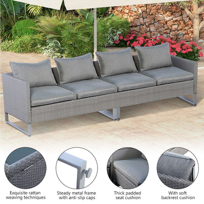 2-Piece Patio Sofa Set With Cushions, Gray Outdoor Sectionals at Gallery Canada
