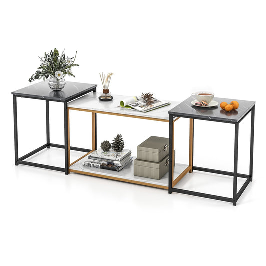 Nesting Coffee Table Set of 3, Black - Gallery Canada