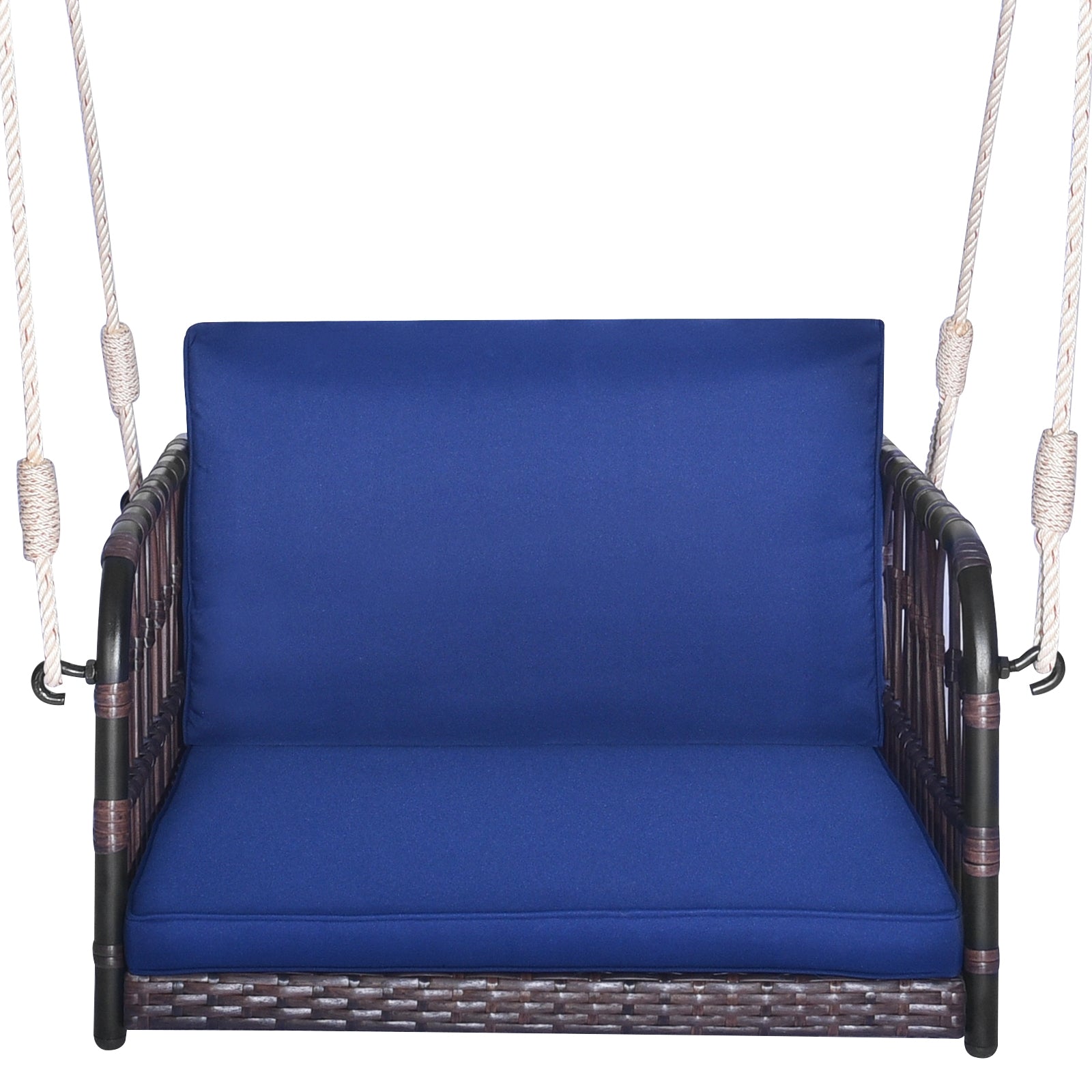 Single Person Hanging Seat with Seat and Back Cushions, Navy Patio Rocking Chairs & Gliders at Gallery Canada