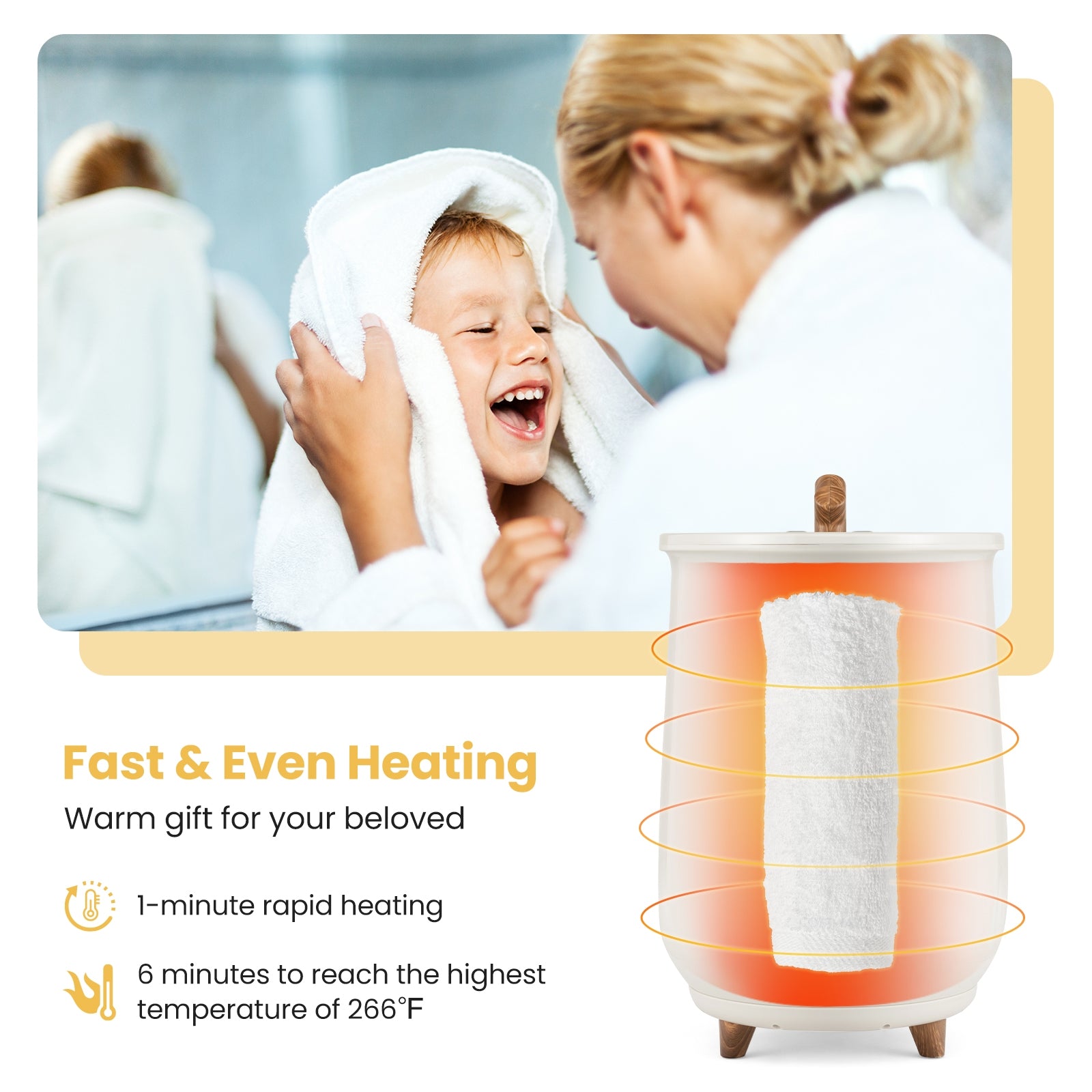 23L Large Luxury Bucket-Style Towel Warmer with Fragrant Disc Holder, Gray Dryers at Gallery Canada