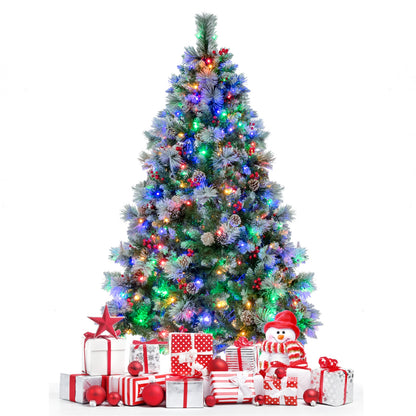 6 Feet Pre-Lit Artificial Christmas Tree with 350 LED Lights, Green Christmas Tree at Gallery Canada