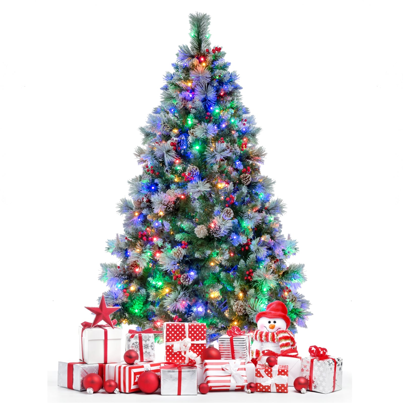 6 Feet Pre-Lit Artificial Christmas Tree with 350 LED Lights, Green Christmas Tree Green at Gallery Canada