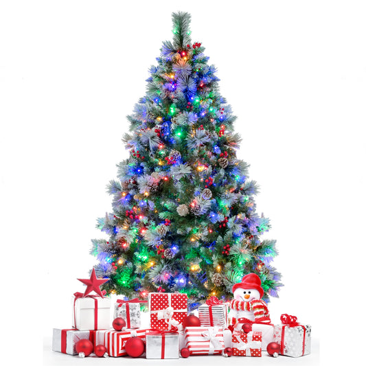 6 Feet Pre-Lit Artificial Christmas Tree with 350 LED Lights, Green Christmas Tree Green at Gallery Canada