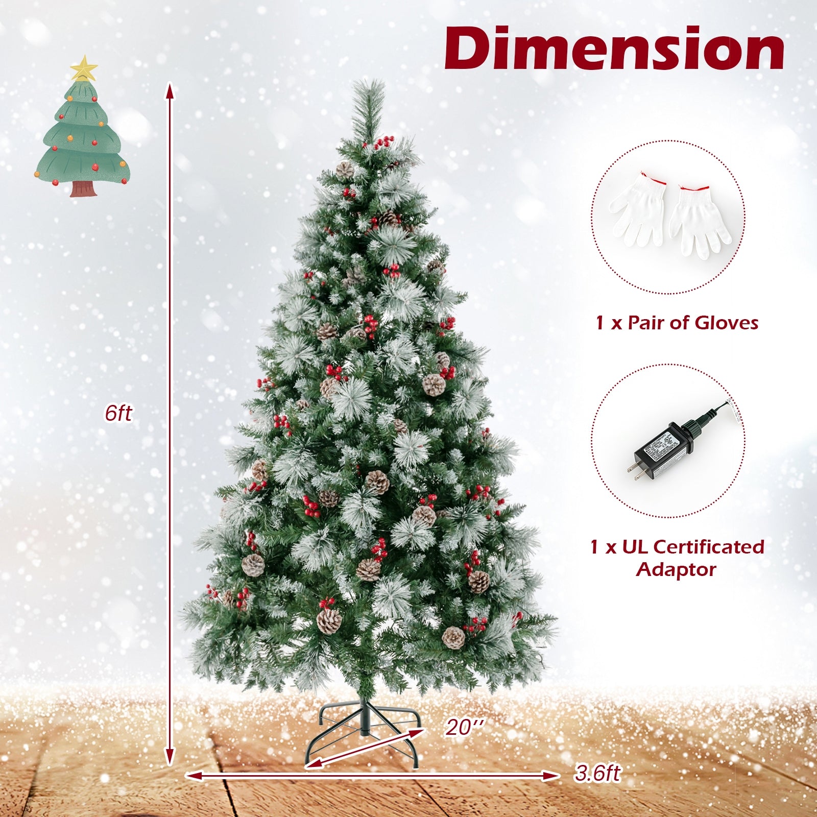 6 Feet Pre-Lit Artificial Christmas Tree with 350 LED Lights, Green Christmas Tree at Gallery Canada