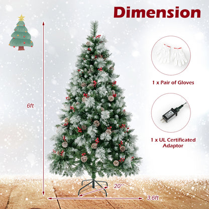 6 Feet Pre-Lit Artificial Christmas Tree with 350 LED Lights, Green Christmas Tree at Gallery Canada
