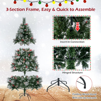 6 Feet Pre-Lit Artificial Christmas Tree with 350 LED Lights, Green Christmas Tree at Gallery Canada