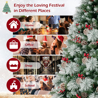 6 Feet Pre-Lit Artificial Christmas Tree with 350 LED Lights, Green Christmas Tree at Gallery Canada