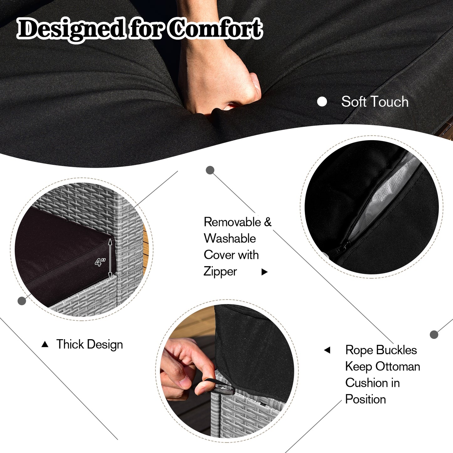 9 Pieces Patio Furniture Set with 42 Inches 60000 BTU Fire Pit, Black Patio Furniture Sets at Gallery Canada