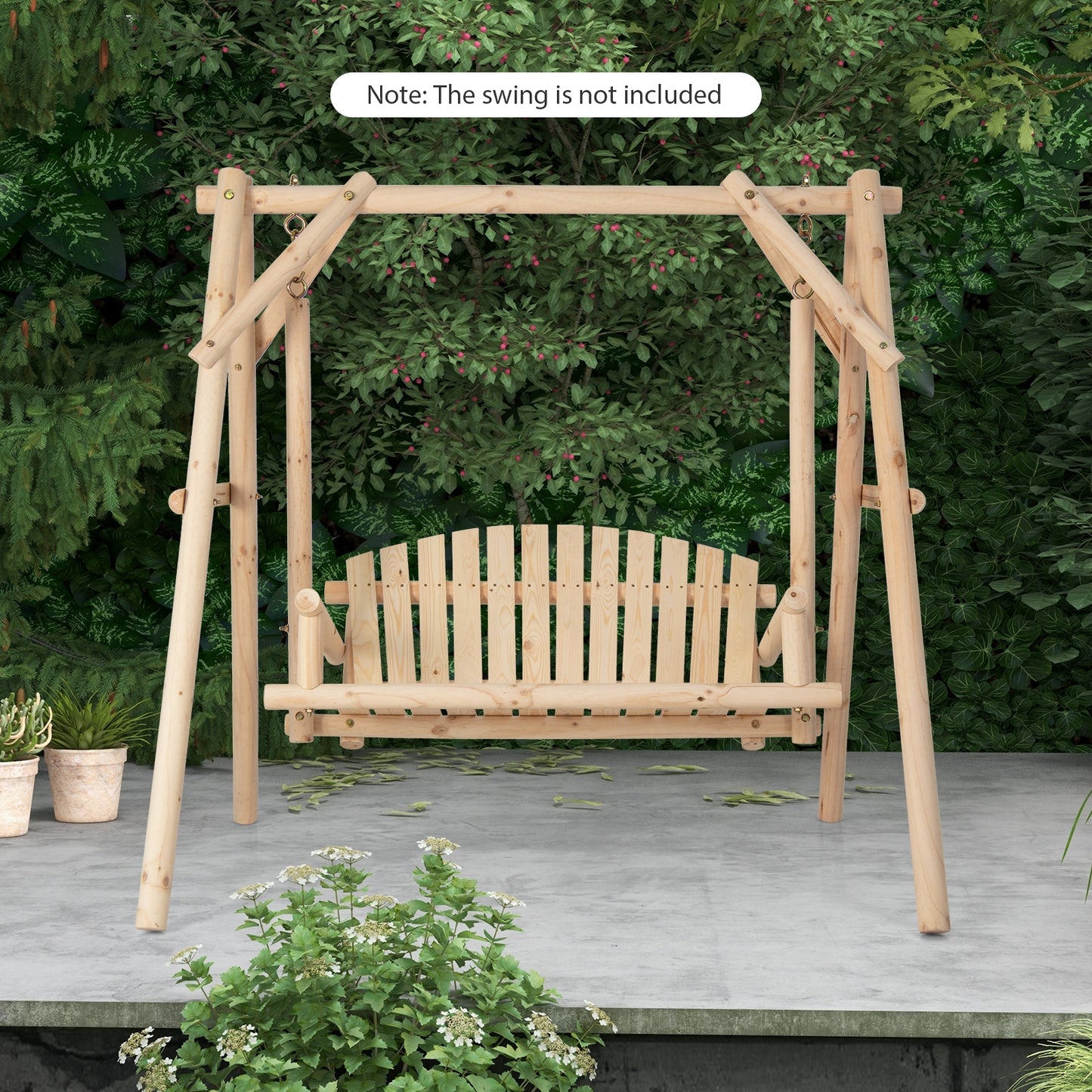 Heavy Duty Wooden Swing Frame, Reinforced Bars, Natural Porch Swings at Gallery Canada