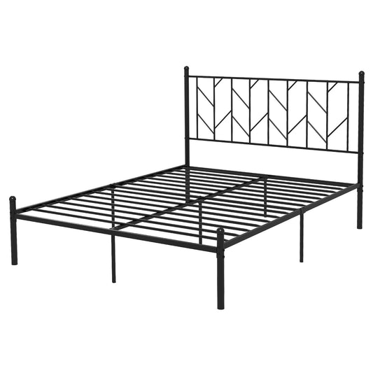 Twin/Full/Queen Size Platform Bed Frame with Sturdy Metal Slat Support-Queen Size, Black - Gallery Canada