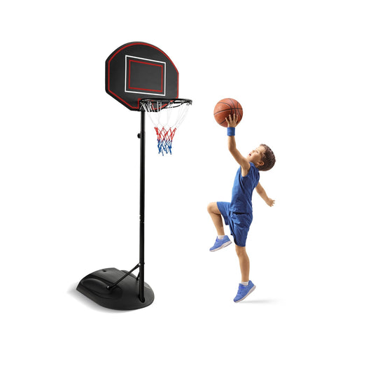 5.5 to 7.5 FT Adjustable Portable Basketball Hoop System with Anti-Rust Stand and Wheels, Black at Gallery Canada