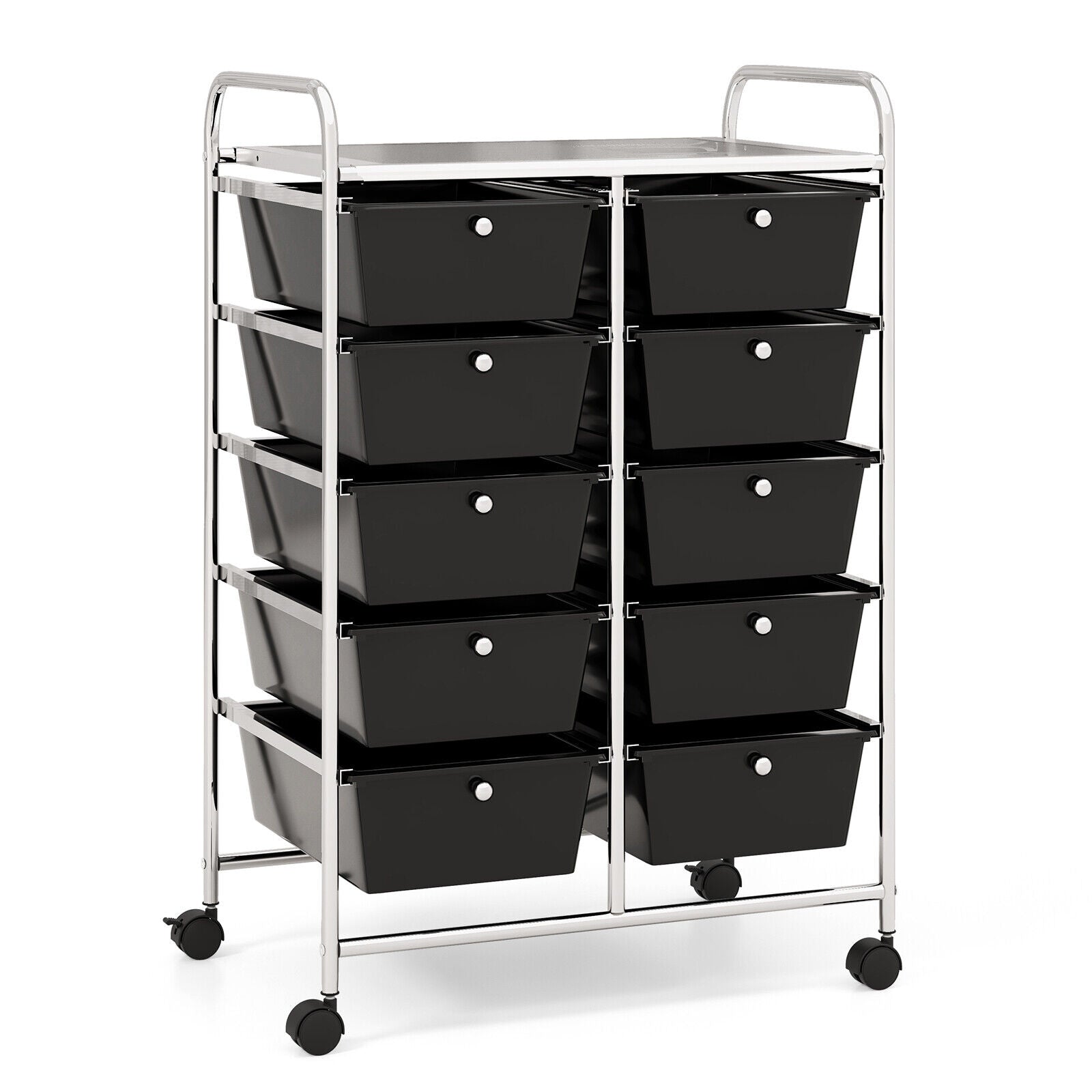 10-Drawer Rolling Storage Cart, Black File Cabinets at Gallery Canada