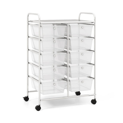 10-Drawer Rolling Storage Cart, Transparent File Cabinets at Gallery Canada