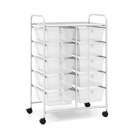 10-Drawer Rolling Storage Cart, Transparent File Cabinets Transparent at Gallery Canada