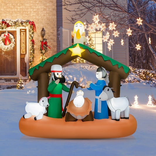 6 Feet Lighted Christmas Inflatable Nativity Scene Decoration, Multicolor - Gallery Canada