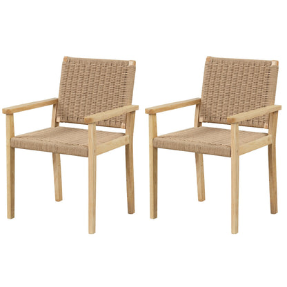 Wood Chair Set Of 2, Indoor Outdoor, Natural Patio Dining Chairs Natural at Gallery Canada