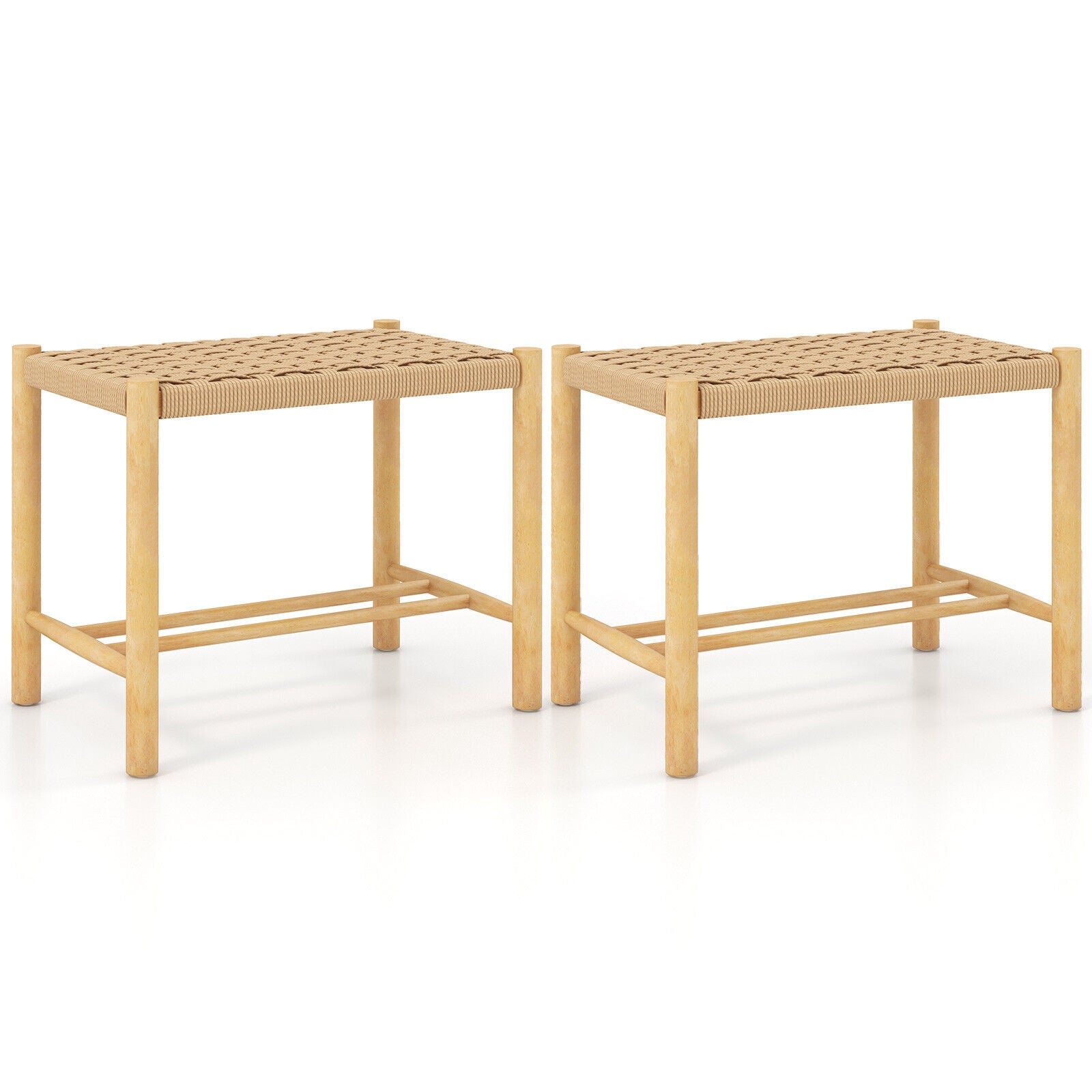 18 Inch Dining Stool Set of 2, Natural Bar Stools Natural at Gallery Canada