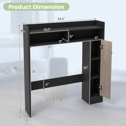 Bathroom Over the Toilet Floor Storage Organizer with Adjustable Shelves, Black Bathroom Etagere at Gallery Canada