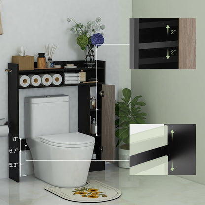 Bathroom Over the Toilet Floor Storage Organizer with Adjustable Shelves, Black Bathroom Etagere at Gallery Canada