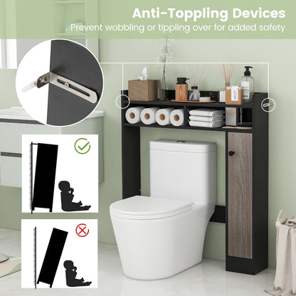 Bathroom Over the Toilet Floor Storage Organizer with Adjustable Shelves, Black Bathroom Etagere at Gallery Canada