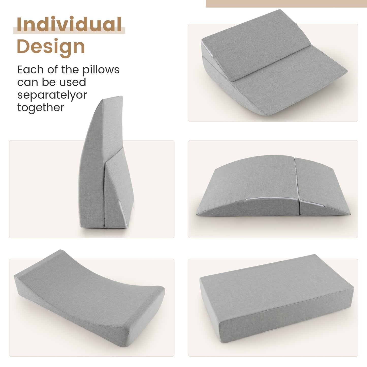 4-in-1 Convertible Folding Sofa Bed with High-Density Foam, Gray Bedding at Gallery Canada