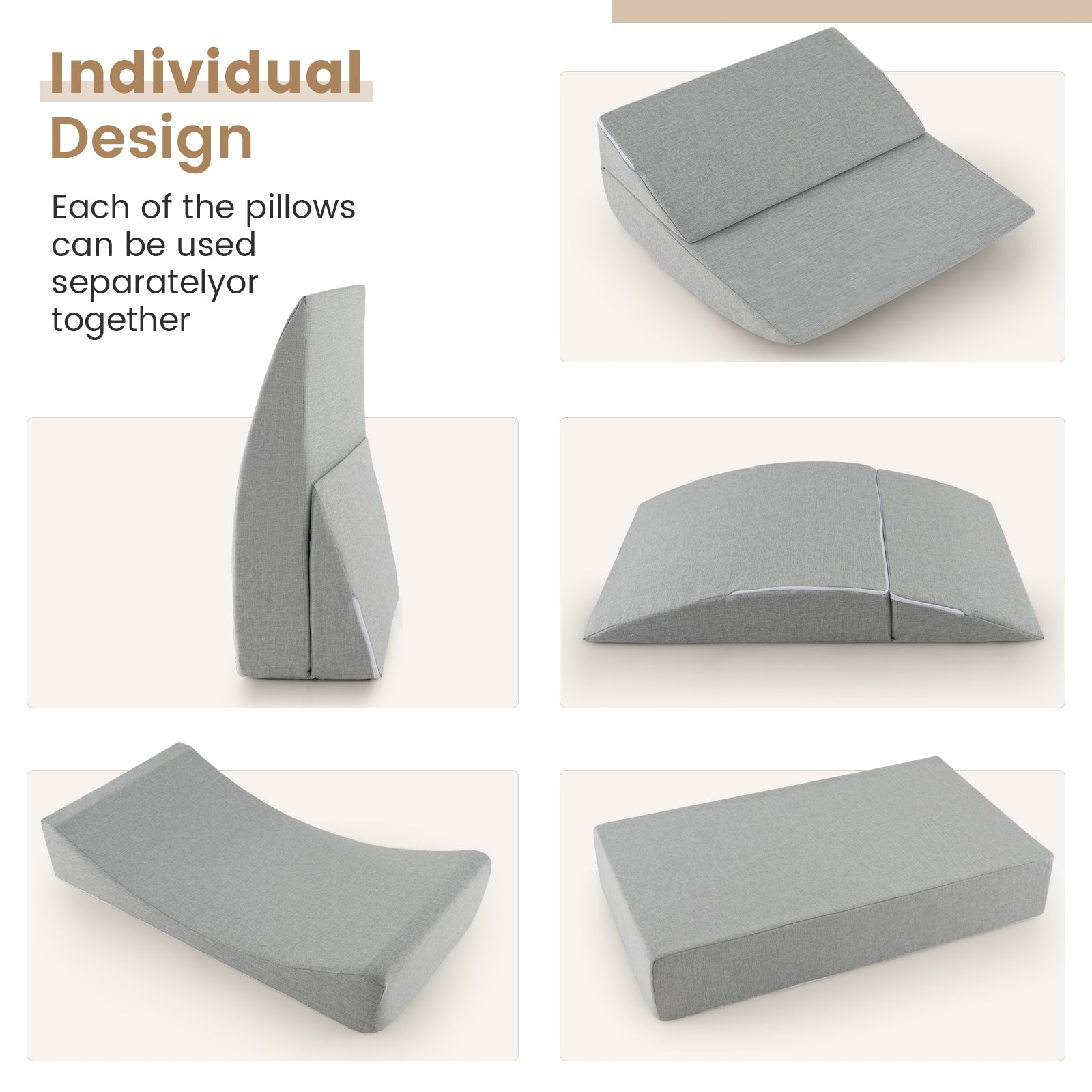 4-in-1 Convertible Folding Sofa Bed with High-Density Foam, Gray Bedding at Gallery Canada